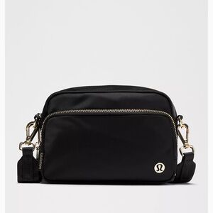 lululemon athletica Black Crossbody Bag with Silver Accents